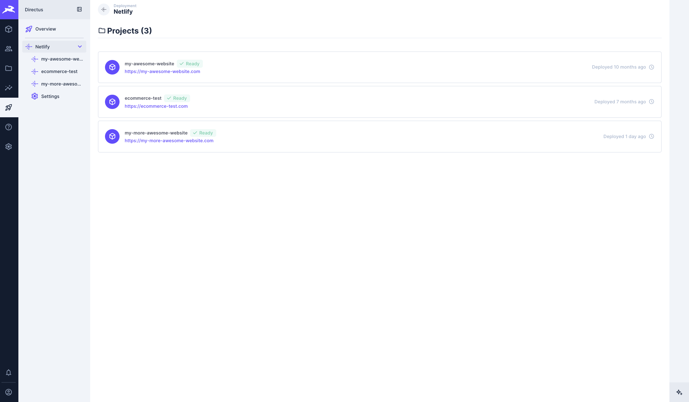 Netlify sites overview